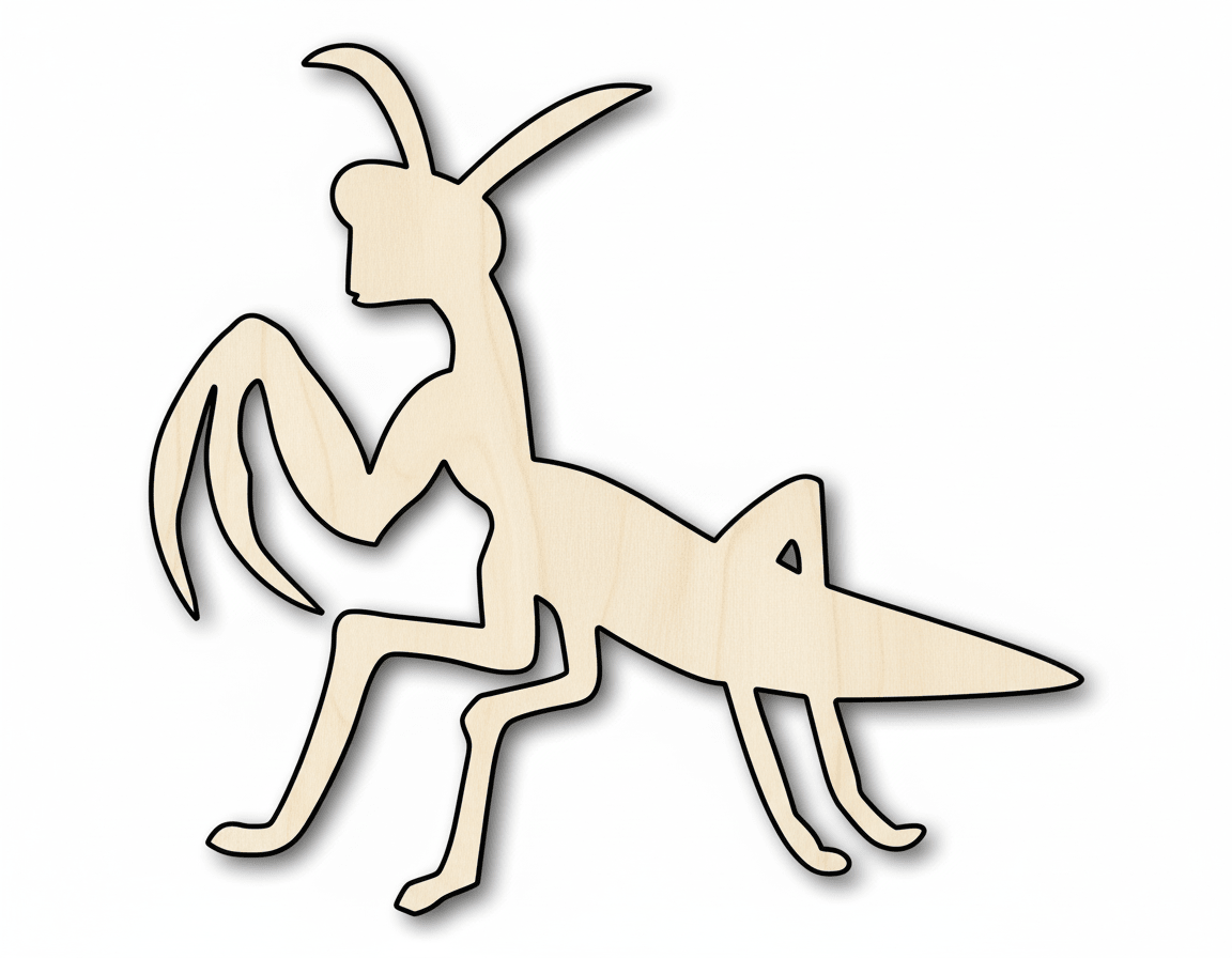 Wood Silhouette – Praying Mantis Cutout | Baltic Birch Plywood Art Blank Door Hanger Wooden Cutout Cut Outs - Unfinished - NameSigns.com
