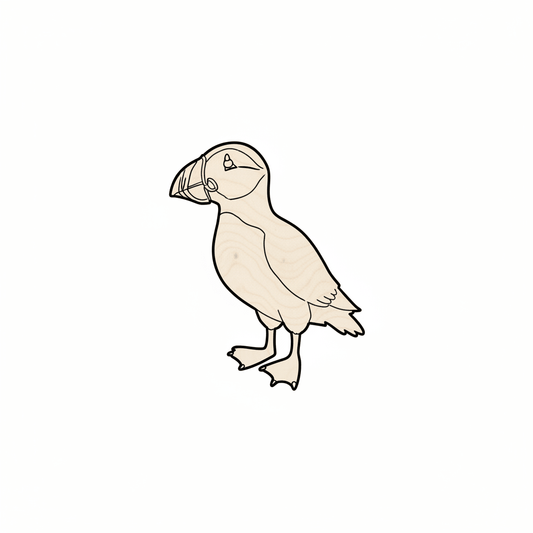 Wood Silhouette Puffin - DIY Wood Craft Shapes Up to 46" Blank Door Hanger Wooden Cutout Cut Outs - Unfinished - NameSigns.com