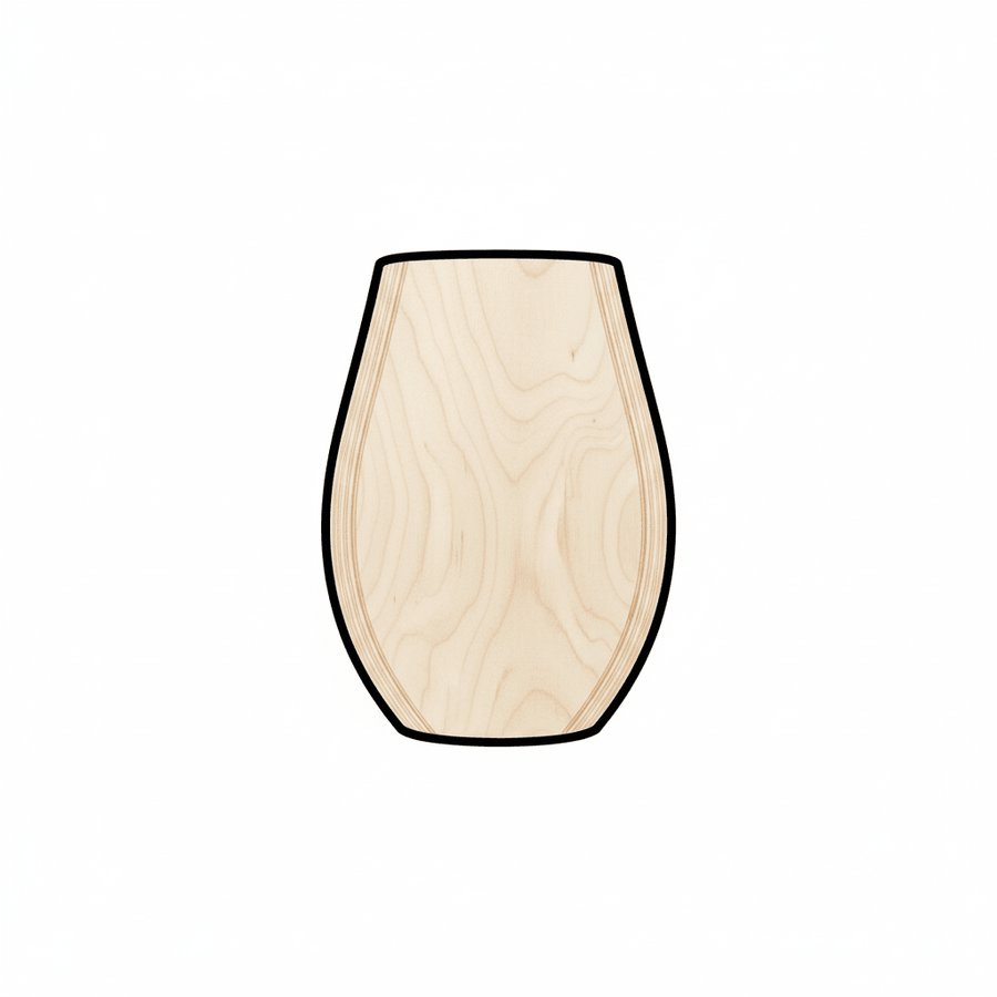 Wood Silhouette - Wine Glass DIY Craft Project Supplies, Sanded Natural Wood Blank Door Hanger Wooden Cutout Cut Outs - Unfinished - NameSigns.com