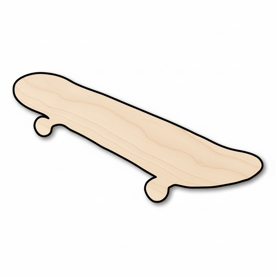 Wood Skateboard Silhouette - Craft - Blank Door Hanger Wooden Cutout Cut Outs - Unfinished - NameSigns.com