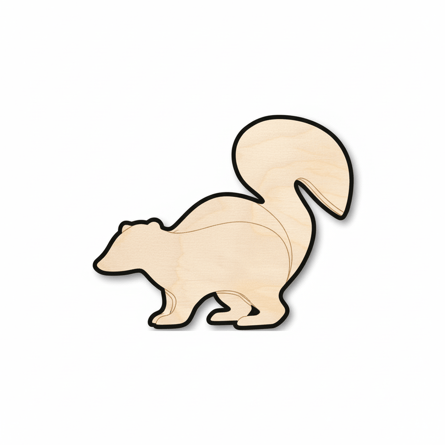Wood Skunk | Birch Plywood Crafts - DIY Wooden Animals Up to 46" Blank Door Hanger Wooden Cutout Cut Outs - Unfinished - NameSigns.com