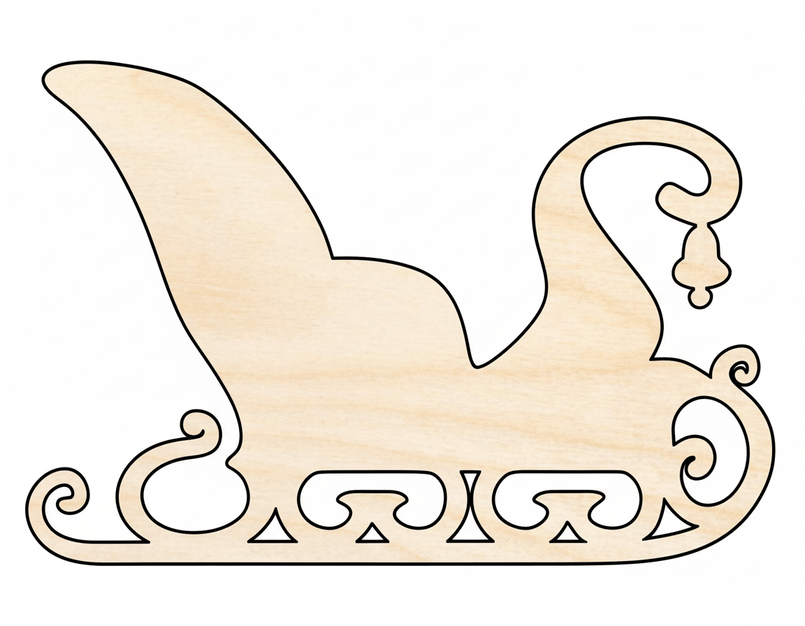 Wood Sleigh – Baltic Birch Plywood Craft Shape Up to 46" | Laser Cut Wood Crafts Blank Door Hanger Wooden Cutout Cut Outs - Unfinished - NameSigns.com