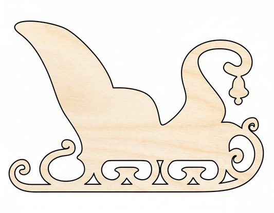 Wood Sleigh – Baltic Birch Plywood Craft Shape Up to 46" | Laser Cut Wood Crafts Blank Door Hanger Wooden Cutout Cut Outs - Unfinished - NameSigns.com