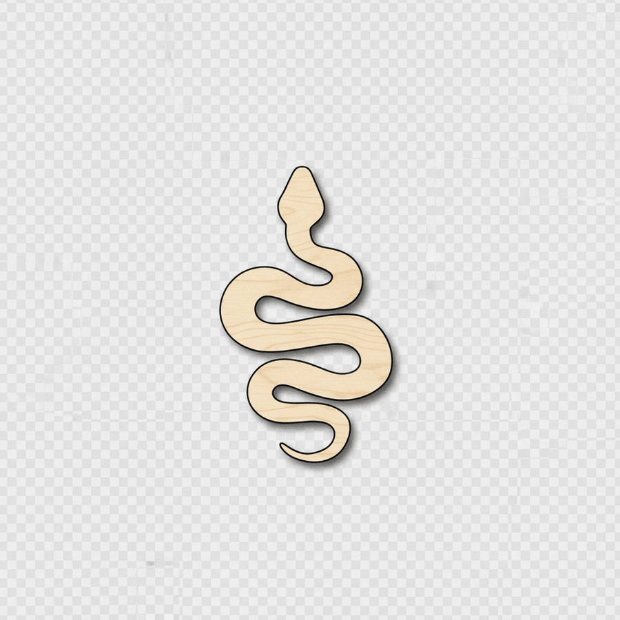 Wood Snake - Baltic Birch Plywood Wildlife Cutout Craft Project Blank Door Hanger Wooden Cutout Cut Outs - Unfinished - NameSigns.com