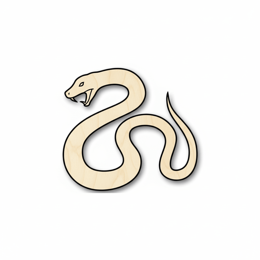 Wood Snake | Sanded Animal Wood Cutouts Up to 46" - DIY Craft Shapes Blank Door Hanger Wooden Cutout Cut Outs - Unfinished - NameSigns.com