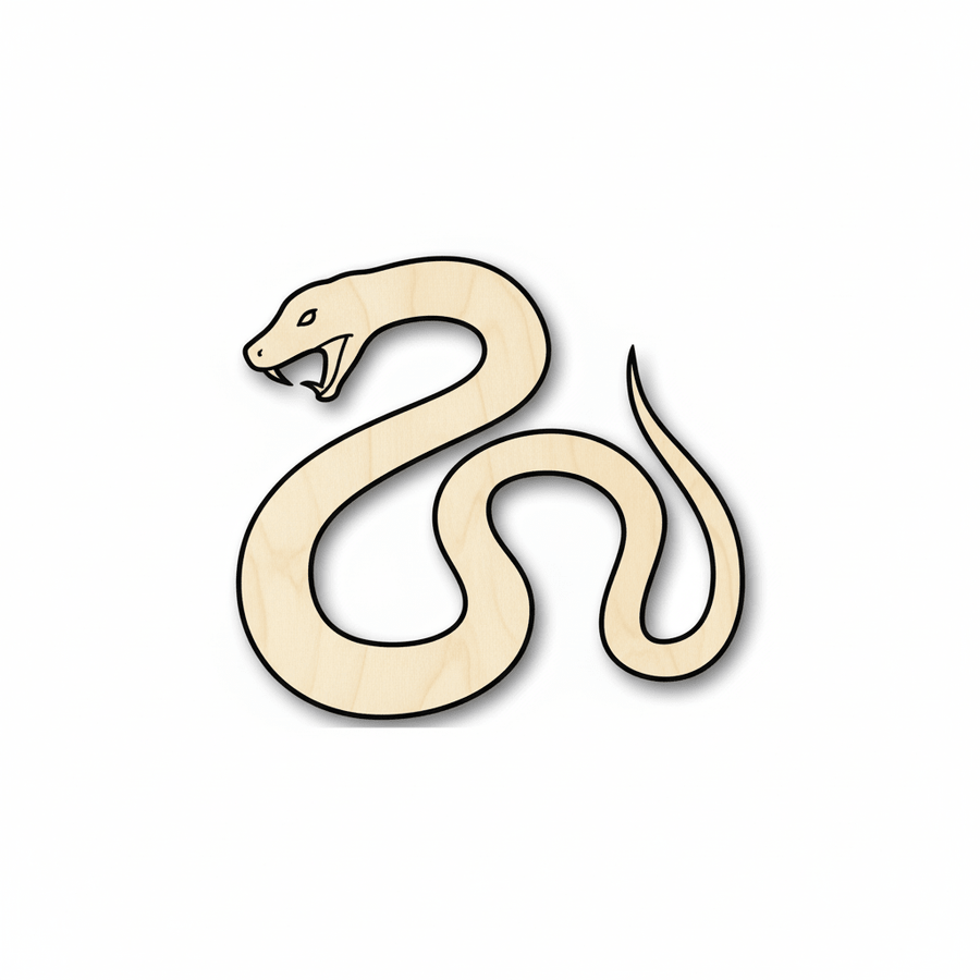 Wood Snake | Sanded Animal Wood Cutouts Up to 46" - DIY Craft Shapes Blank Door Hanger Wooden Cutout Cut Outs - Unfinished - NameSigns.com