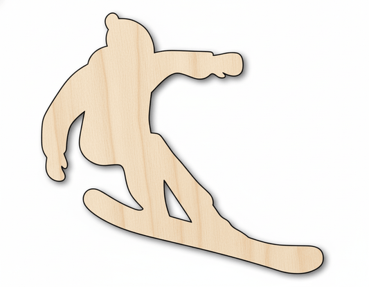 Wood Snowboarder - Customizable Baltic Birch Plywood Cutout Craft Blank Door Hanger Wooden Cutout Cut Outs - Unfinished - NameSigns.com