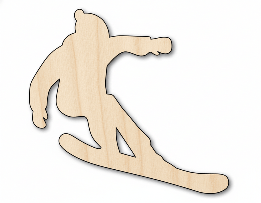 Wood Snowboarder - Customizable Baltic Birch Plywood Cutout Craft Blank Door Hanger Wooden Cutout Cut Outs - Unfinished - NameSigns.com