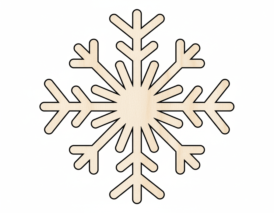 Wood Snowflake – Large Wooden Snowflake Decor | Rustic Holiday Decoration Blank Door Hanger Wooden Cutout Cut Outs - Unfinished - NameSigns.com