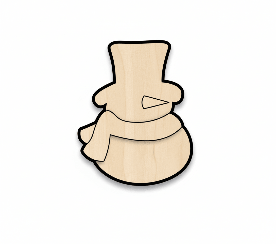 Wood Snowman 3 Piece Craft Set – Baltic Birch Plywood DIY Holiday Decor Blank Door Hanger Wooden Cutout Cut Outs - Unfinished - NameSigns.com