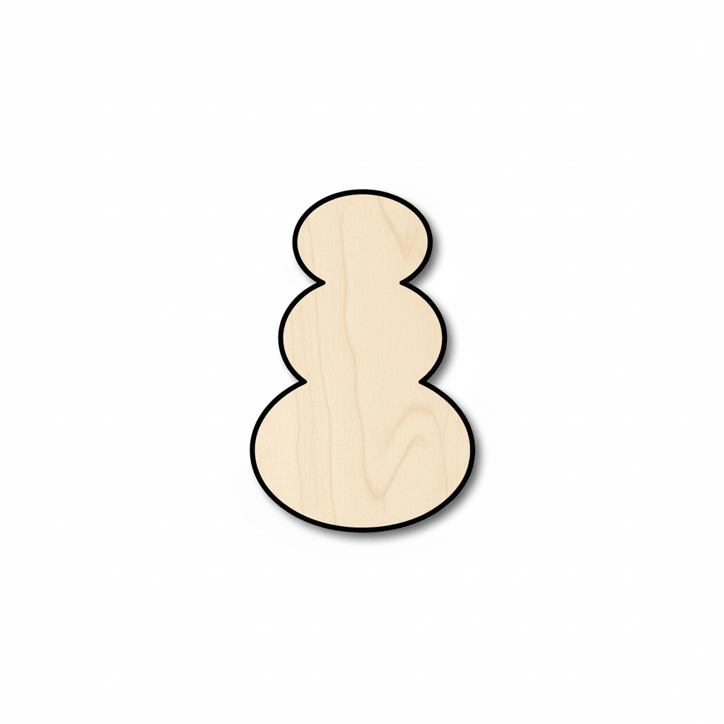 Wood Snowman – Baltic Birch Plywood Crafting Wood Shapes | Handmade Cutouts Blank Door Hanger Wooden Cutout Cut Outs - Unfinished - NameSigns.com