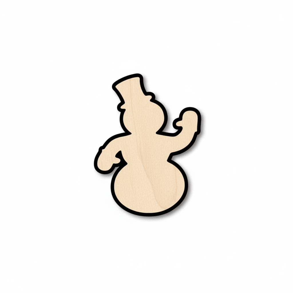 Wood Snowman – Baltic Birch Plywood Laser Cut Wood Shapes for Crafts Blank Door Hanger Wooden Cutout Cut Outs - Unfinished - NameSigns.com