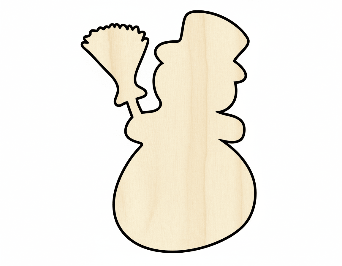 Wood Snowman - Large Baltic Birch Plywood Cutout for Winter Crafts Blank Door Hanger Wooden Cutout Cut Outs - Unfinished - NameSigns.com