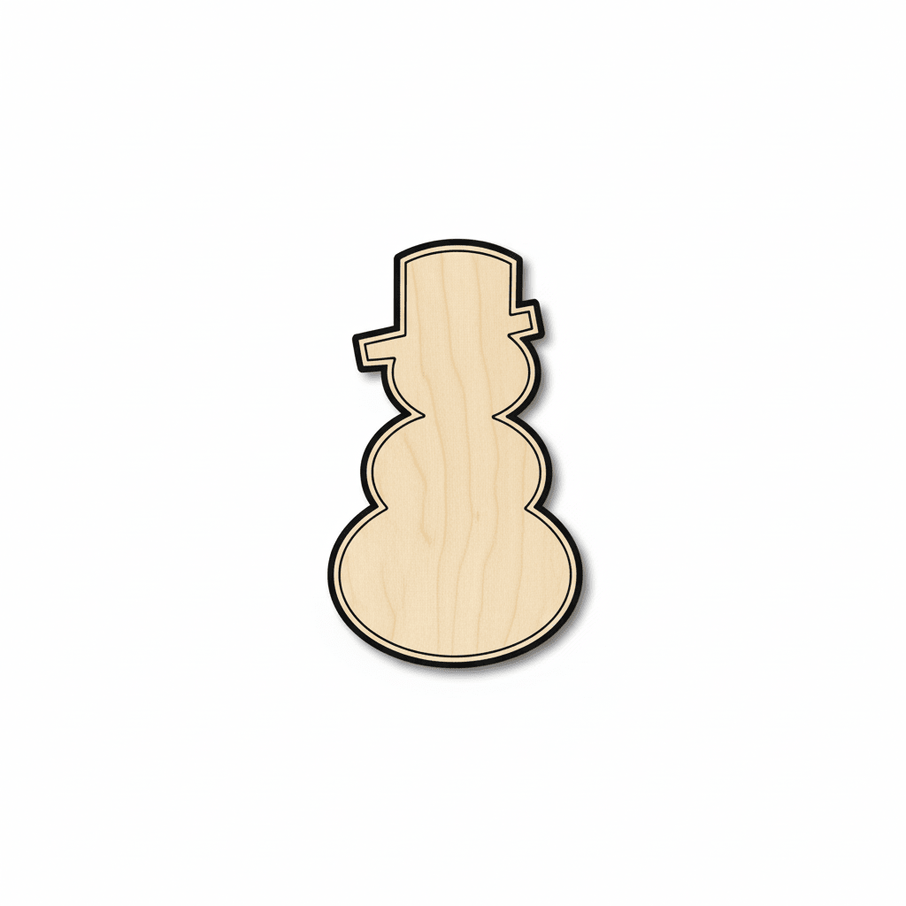Wood Snowman - Large Snowman Silhouette | Paintable Wood Cutout DIY Decor Blank Door Hanger Wooden Cutout Cut Outs - Unfinished - NameSigns.com