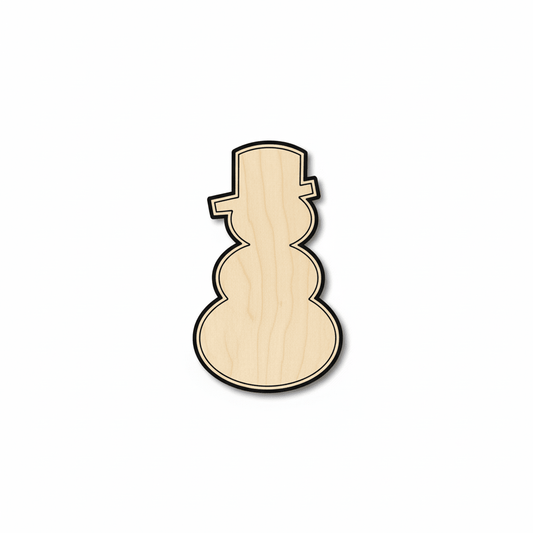 Wood Snowman - Large Snowman Silhouette | Paintable Wood Cutout DIY Decor Blank Door Hanger Wooden Cutout Cut Outs - Unfinished - NameSigns.com