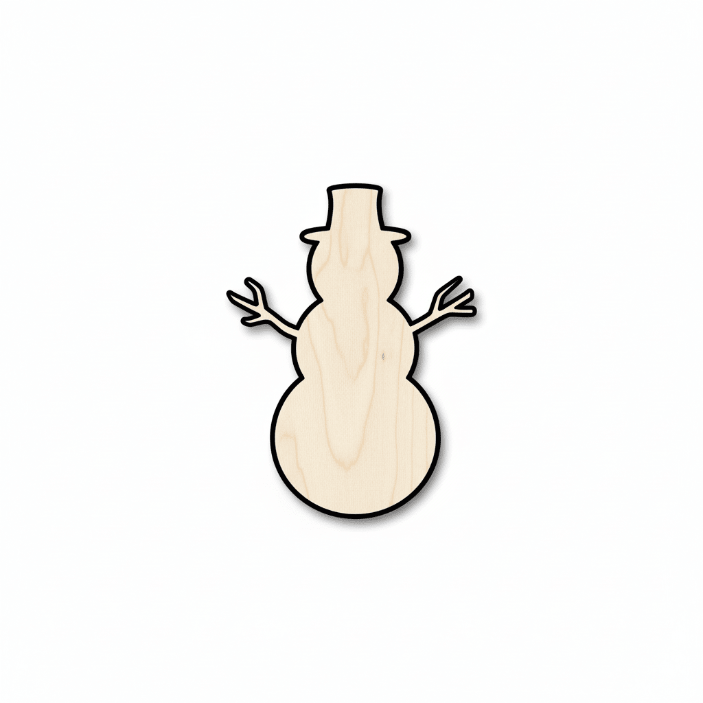 Wood Snowman – Paintable Wood Craft Shapes | Baltic Birch Plywood Decor Blank Door Hanger Wooden Cutout Cut Outs - Unfinished - NameSigns.com