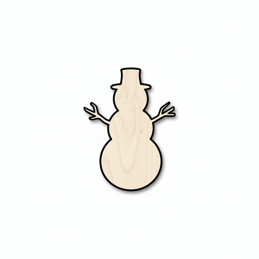 Wood Snowman – Paintable Wood Craft Shapes | Baltic Birch Plywood Decor Blank Door Hanger Wooden Cutout Cut Outs - Unfinished - NameSigns.com