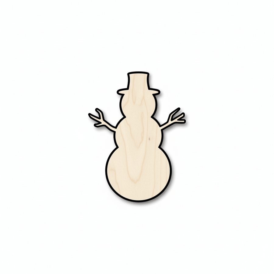 Wood Snowman – Paintable Wood Craft Shapes | Baltic Birch Plywood Decor Blank Door Hanger Wooden Cutout Cut Outs - Unfinished - NameSigns.com