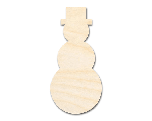 Wood Snowman – Tall Wooden Cutout | Paintable DIY Craft Shape Blank Door Hanger Wooden Cutout Cut Outs - Unfinished - NameSigns.com