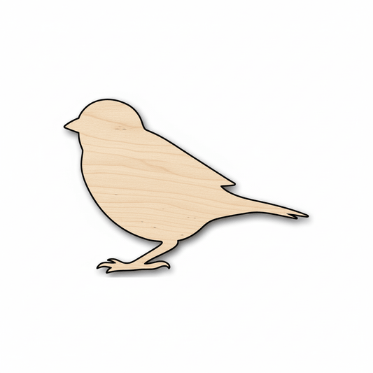 Wood Sparrow - Laser Cut Wood Bird Cutout for DIY Crafts & Decor Blank Door Hanger Wooden Cutout Cut Outs - Unfinished - NameSigns.com