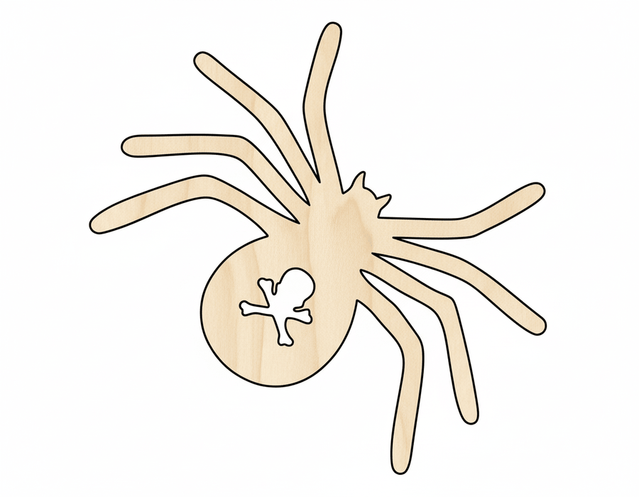 Wood Spider - Laser Cut Birch Plywood Craft Shape Up to 46" Blank Door Hanger Wooden Cutout Cut Outs - Unfinished - NameSigns.com