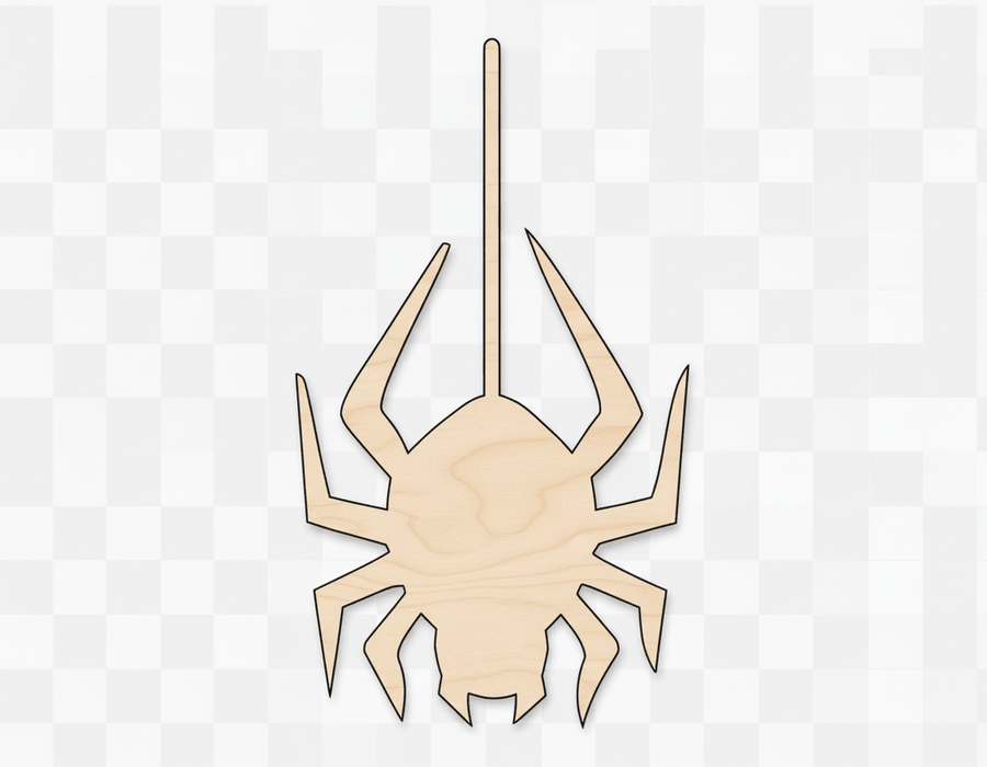 Wood Spider | Laser Cut Wood Craft Shapes for Hanging Decor Blank Door Hanger Wooden Cutout Cut Outs - Unfinished - NameSigns.com