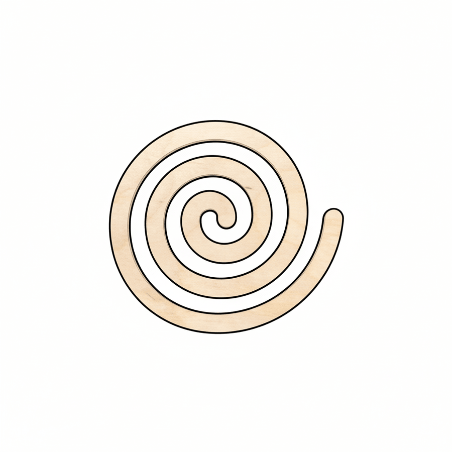 Wood Spiral Shape - Craft - Blank Door Hanger Wooden Cutout Cut Outs - Unfinished - NameSigns.com