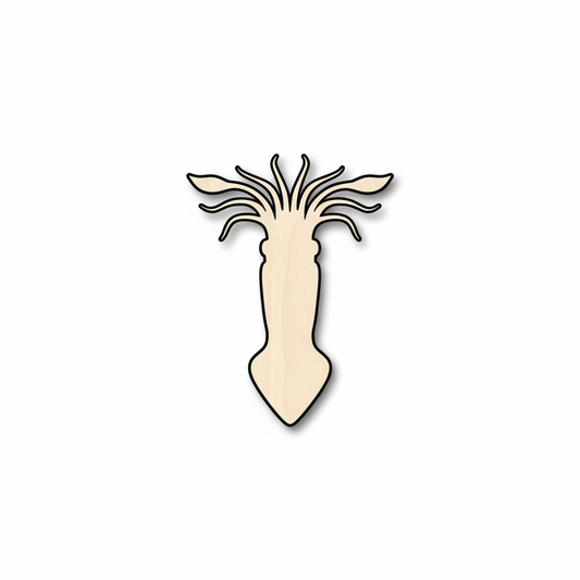 Wood Squid | Baltic Birch Plywood Craft Shape - Ocean Nursery Decor Blank Door Hanger Wooden Cutout Cut Outs - Unfinished - NameSigns.com