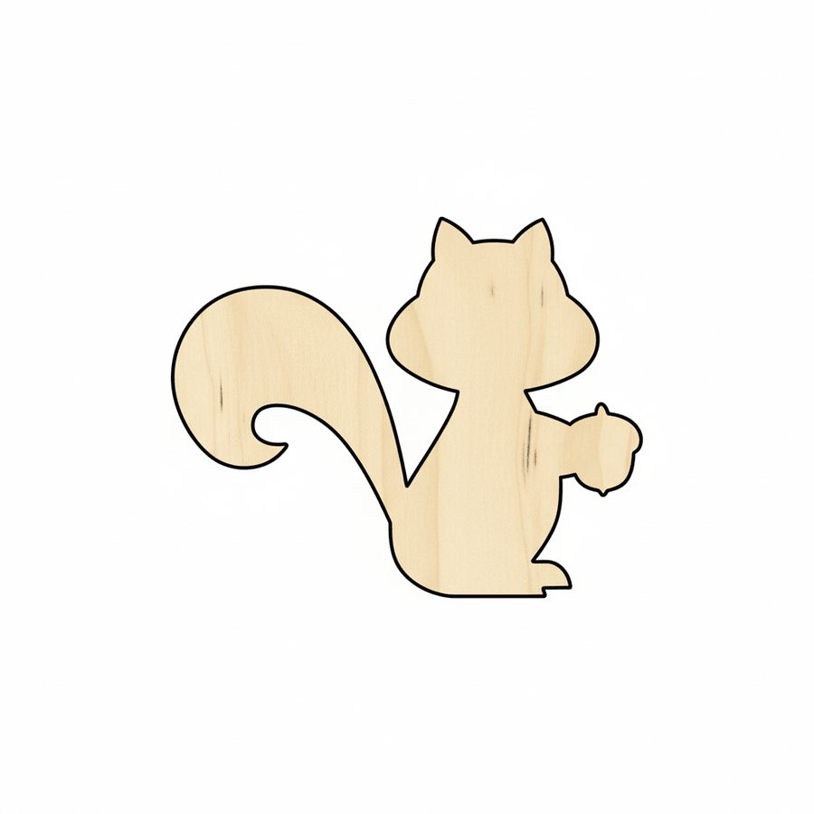 Wood Squirrel - Baltic Birch Plywood Craft Shape for DIY Projects Blank Door Hanger Wooden Cutout Cut Outs - Unfinished - NameSigns.com