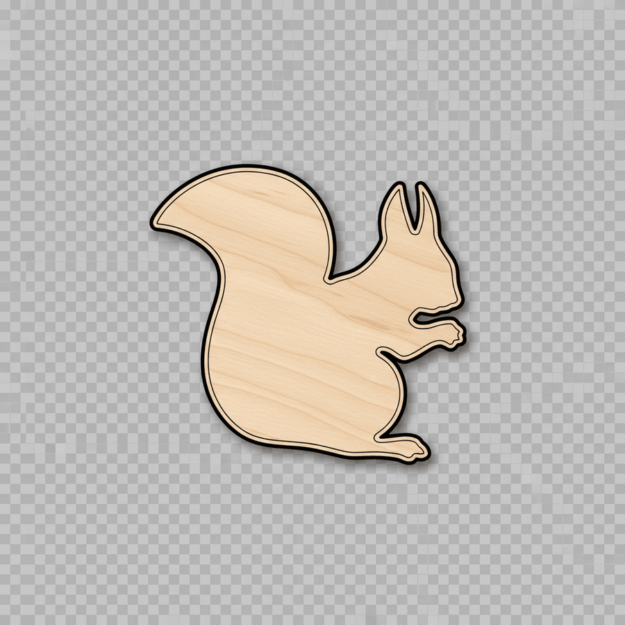 Wood Squirrel - Baltic Birch Plywood Laser Cut Wood Shape for DIY Crafts Blank Door Hanger Wooden Cutout Cut Outs - Unfinished - NameSigns.com