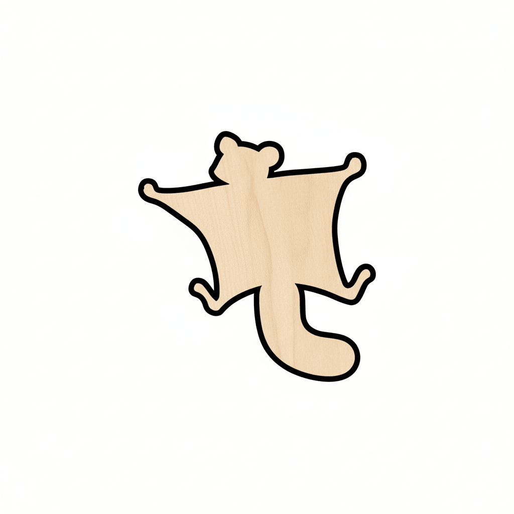 Wood Squirrel Flying Shape – Baltic Birch Plywood Cutout for Crafts Blank Door Hanger Wooden Cutout Cut Outs - Unfinished - NameSigns.com