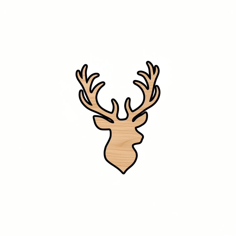 Wood Stag - Rustic Animal Silhouette Cutout | Birch Plywood Craft Blank Door Hanger Wooden Cutout Cut Outs - Unfinished - NameSigns.com