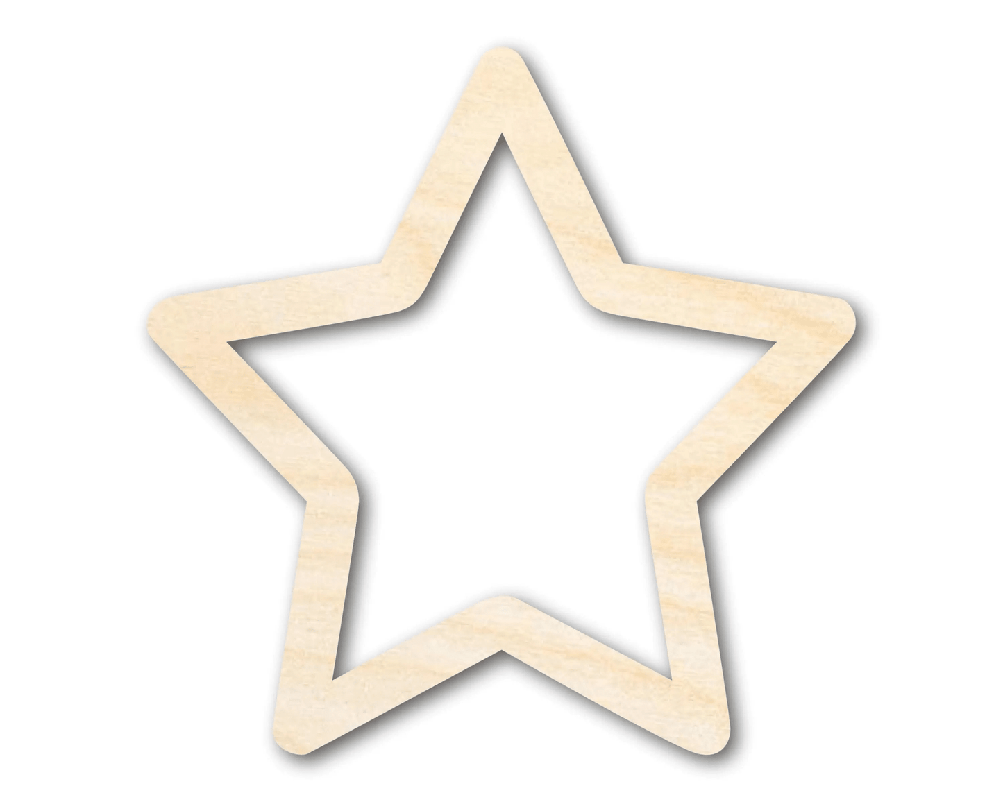 Wood Star | Large Wooden Star Outline - Rustic Craft Supplies Blank Door Hanger Wooden Cutout Cut Outs - Unfinished - NameSigns.com
