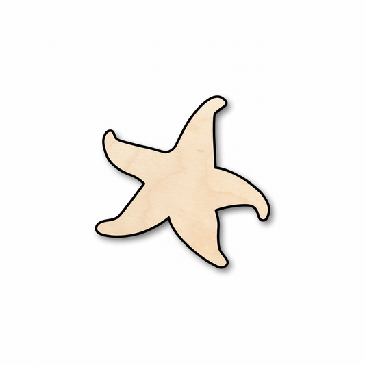 Wood Starfish | Baltic Birch Plywood Sanded Wood Craft Shapes - DIY Blanks Blank Door Hanger Wooden Cutout Cut Outs - Unfinished - NameSigns.com
