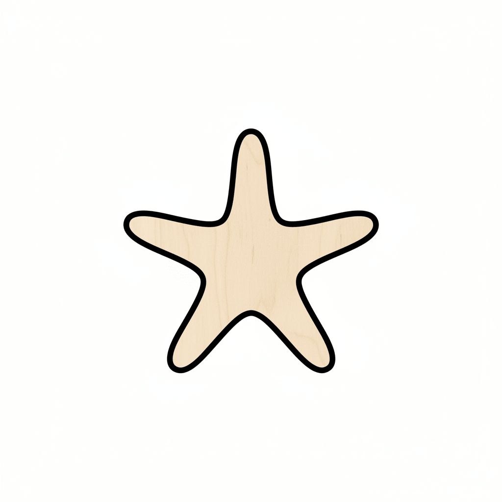 Wood Starfish – Baltic Birch Plywood Sanded Wood Shapes for DIY Crafts Blank Door Hanger Wooden Cutout Cut Outs - Unfinished - NameSigns.com