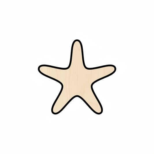Wood Starfish – Baltic Birch Plywood Sanded Wood Shapes for DIY Crafts Blank Door Hanger Wooden Cutout Cut Outs - Unfinished - NameSigns.com