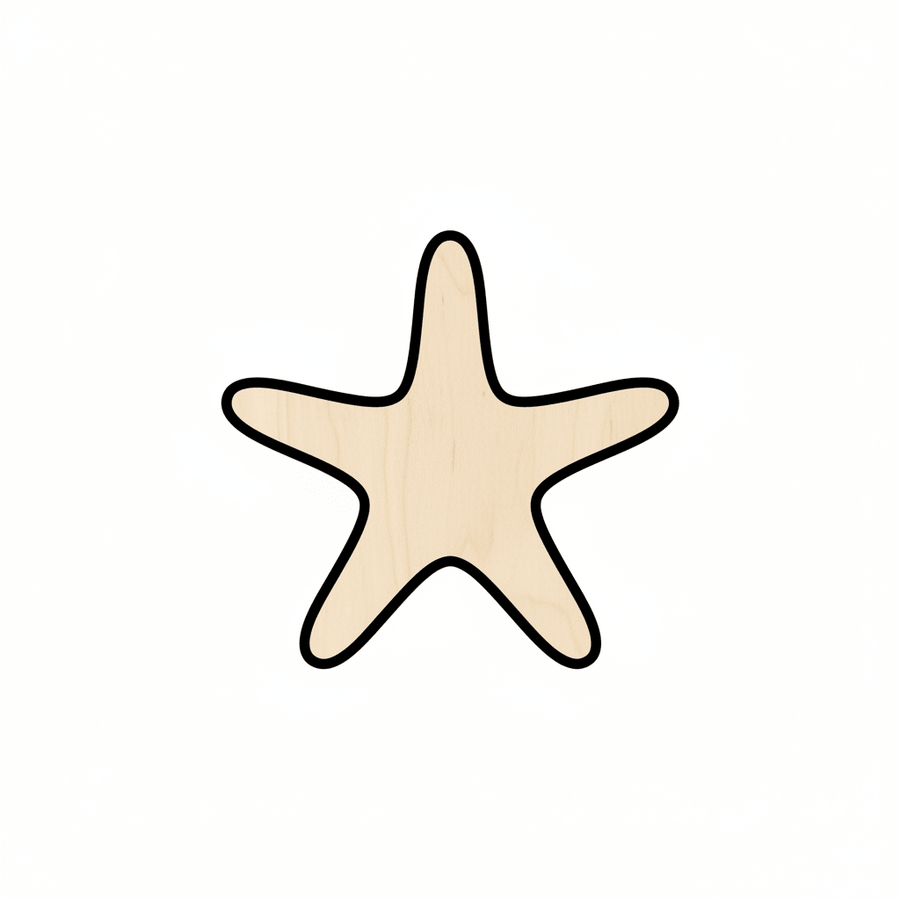 Wood Starfish – Baltic Birch Plywood Sanded Wood Shapes for DIY Crafts Blank Door Hanger Wooden Cutout Cut Outs - Unfinished - NameSigns.com