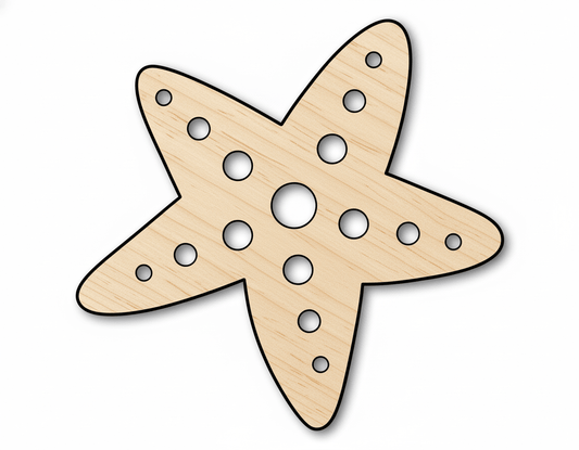 Wood Starfish – Large Baltic Birch Wood Craft Cutout for Beach Decor Blank Door Hanger Wooden Cutout Cut Outs - Unfinished - NameSigns.com