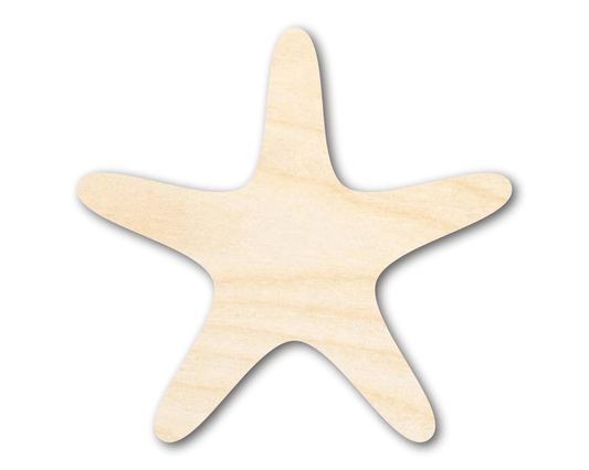 Wood Starfish – Large Paintable Coastal Decor | DIY Craft Supplies Blank Door Hanger Wooden Cutout Cut Outs - Unfinished - NameSigns.com