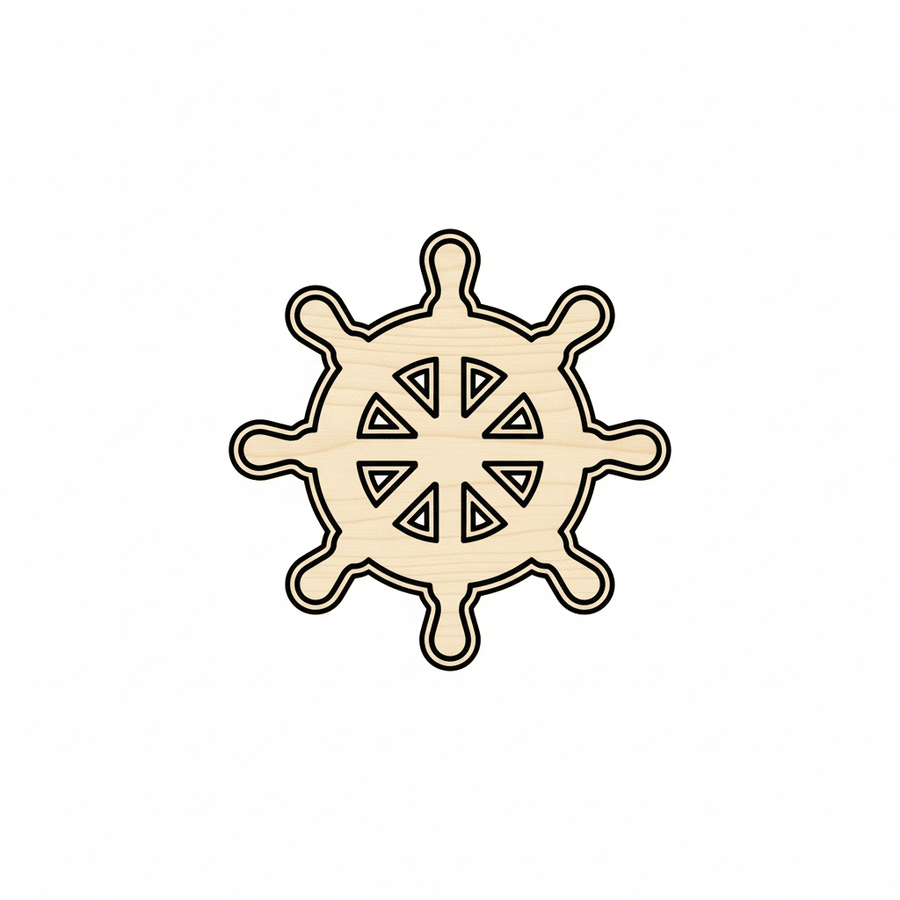 Wood Steering Wheel | Baltic Birch Plywood Wooden Helm Design – Naval Craft Shape Blank Door Hanger Wooden Cutout Cut Outs - Unfinished - NameSigns.com