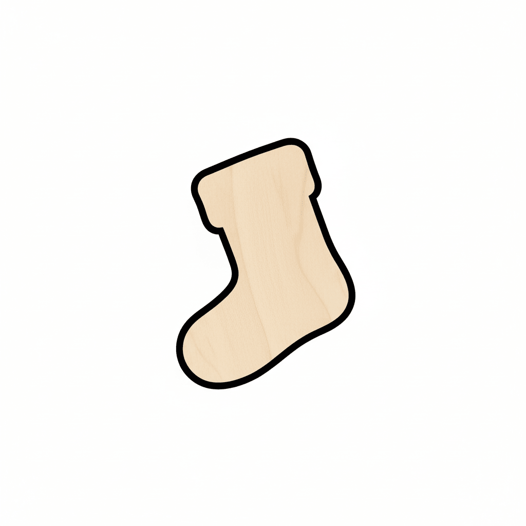 Wood Stocking – Baltic Birch Plywood Sanded Wood Blanks for DIY Crafts Blank Door Hanger Wooden Cutout Cut Outs - Unfinished - NameSigns.com