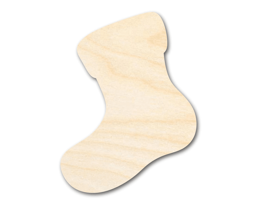 Wood Stocking – Large Wooden Stocking Cutout for DIY Crafts Blank Door Hanger Wooden Cutout Cut Outs - Unfinished - NameSigns.com