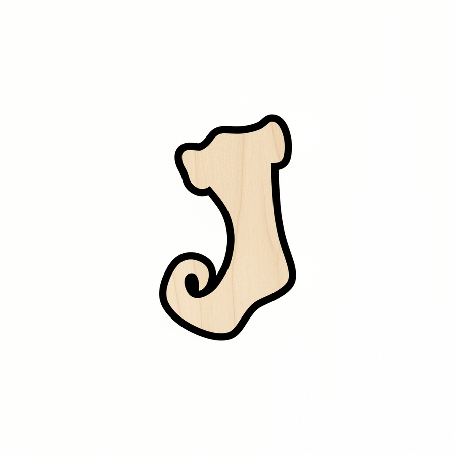 Wood Stocking – Whimsical Wooden Silhouette | Baltic Birch Plywood Craft Shape Blank Door Hanger Wooden Cutout Cut Outs - Unfinished - NameSigns.com
