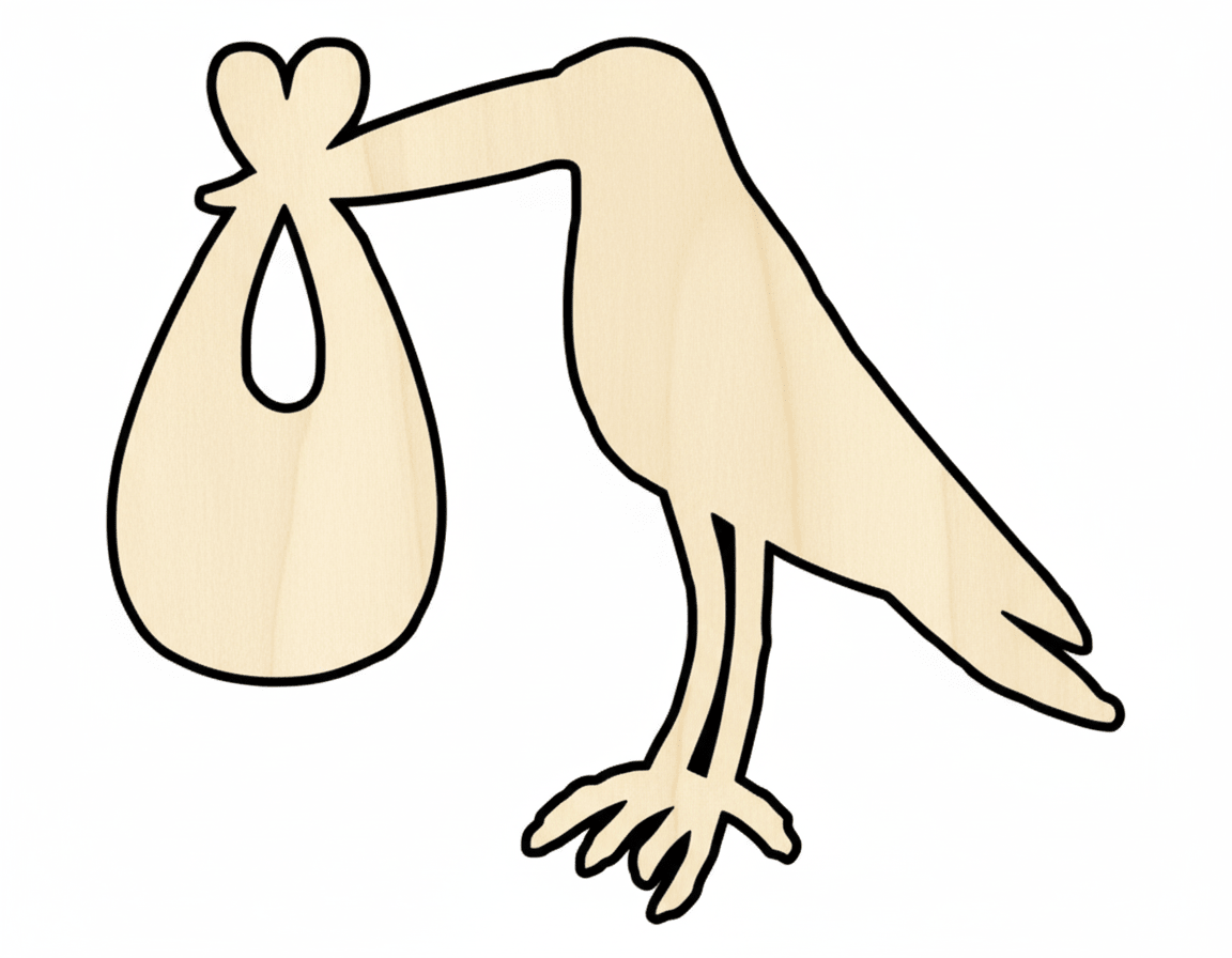 Wood Stork | Handmade Wooden Decor - Birch Plywood Cutouts 46" Blank Door Hanger Wooden Cutout Cut Outs - Unfinished - NameSigns.com