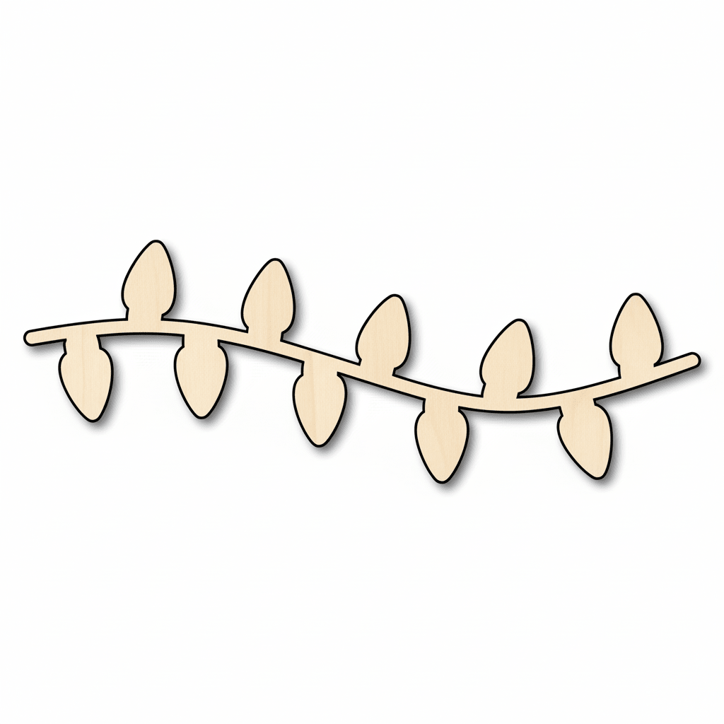 Wood String Lights – Baltic Birch Plywood Wooden Light Shapes for DIY Holiday Lights Blank Door Hanger Wooden Cutout Cut Outs - Unfinished - NameSigns.com