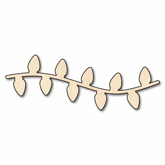 Wood String Lights – Baltic Birch Plywood Wooden Light Shapes for DIY Holiday Lights Blank Door Hanger Wooden Cutout Cut Outs - Unfinished - NameSigns.com