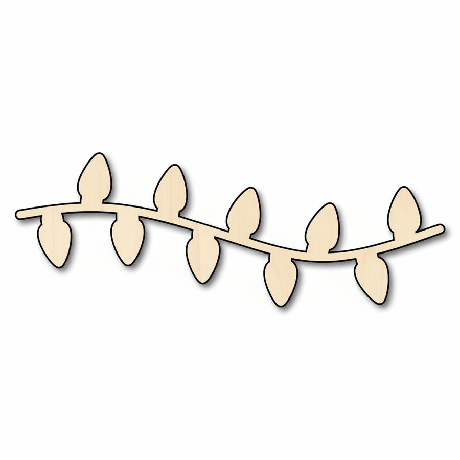 Wood String Lights – Baltic Birch Plywood Wooden Light Shapes for DIY Holiday Lights Blank Door Hanger Wooden Cutout Cut Outs - Unfinished - NameSigns.com