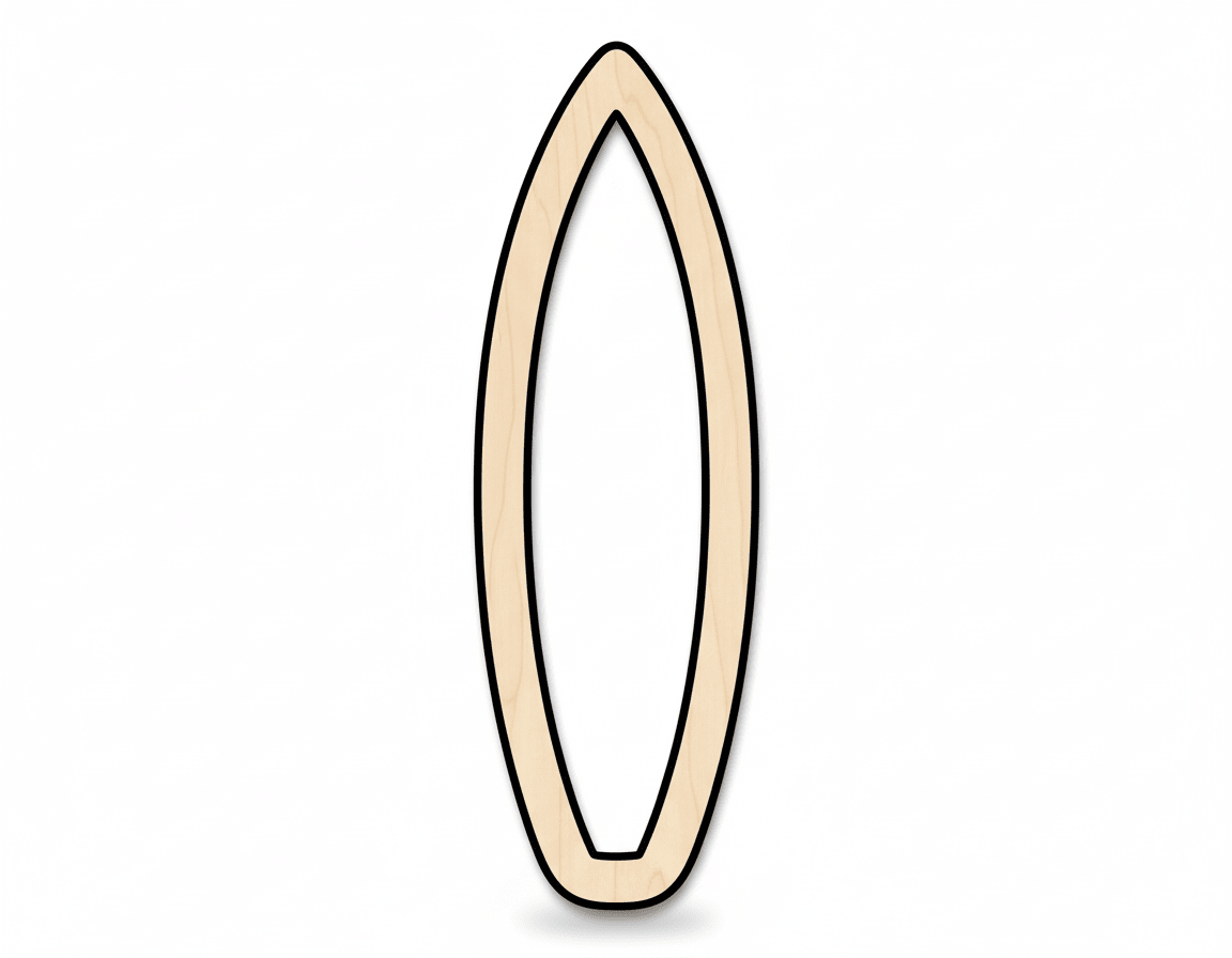 Wood Surfboard Outline Shape DIY Craft Cutout Blank Door Hanger Wooden Cutout Cut Outs - Unfinished - NameSigns.com