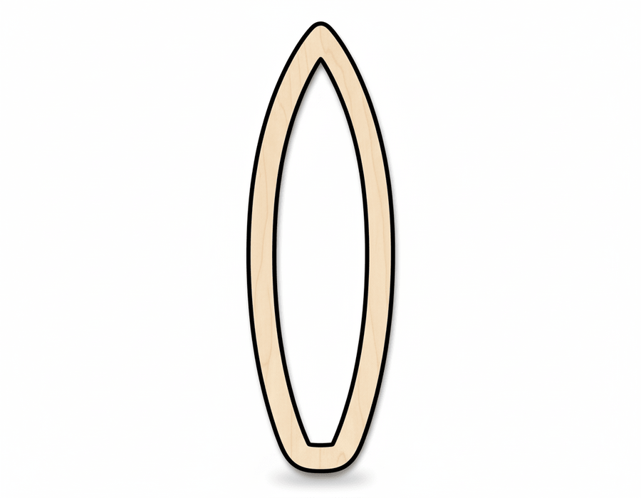 Wood Surfboard Outline Shape DIY Craft Cutout Blank Door Hanger Wooden Cutout Cut Outs - Unfinished - NameSigns.com