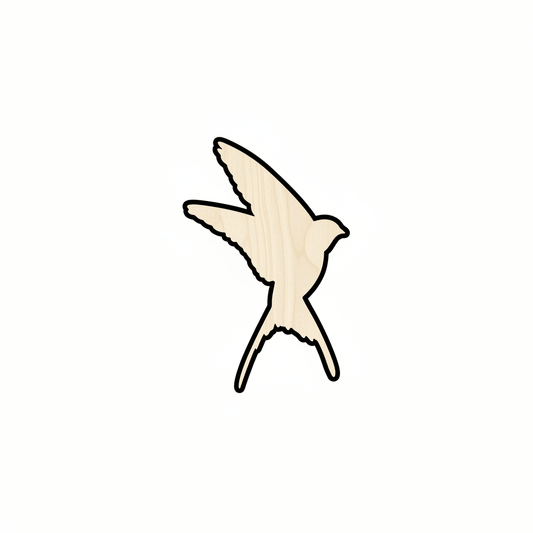 Wood Swallow – Handmade Wooden Bird Shape | Baltic Birch Plywood Crafts Blank Door Hanger Wooden Cutout Cut Outs - Unfinished - NameSigns.com